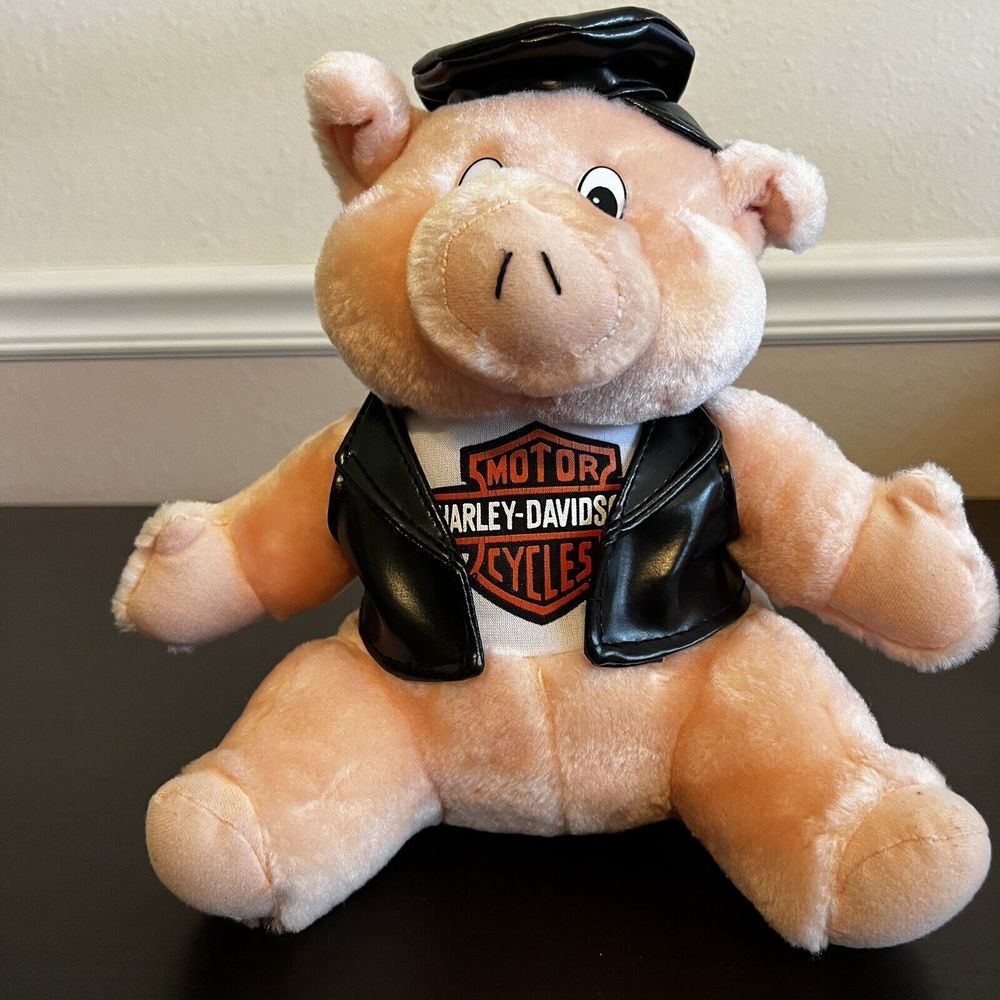1993 Harley Davidson Plush Stuffed Hog Pig Animal Biker 9" Licensed Plushie VTG